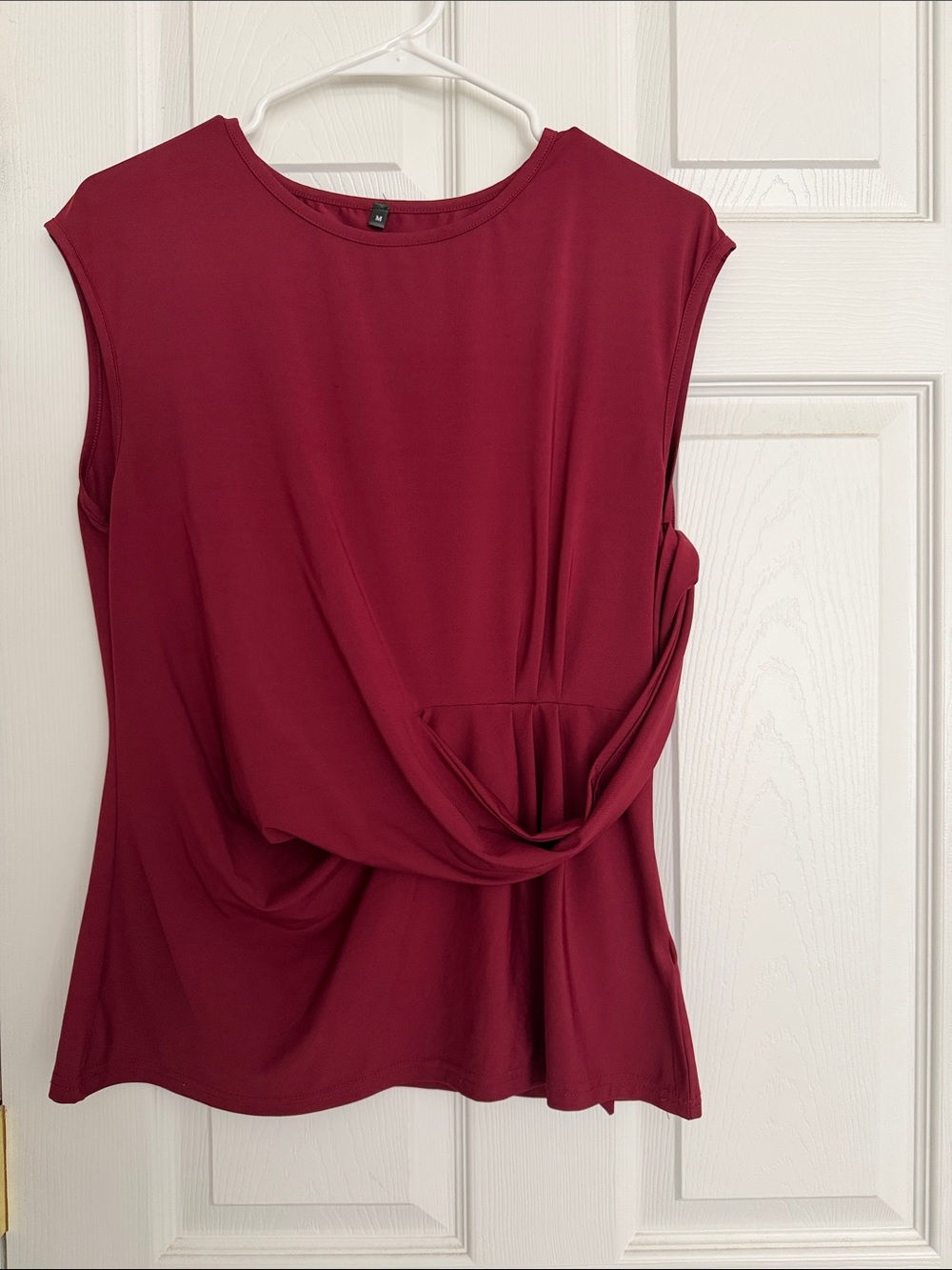 Women's Twist-Front Sleeveless Top - Burgundy